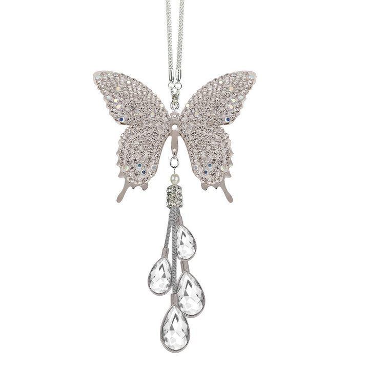 Zircon Butterfly Car Rearview Mirror Hanging Ornament
