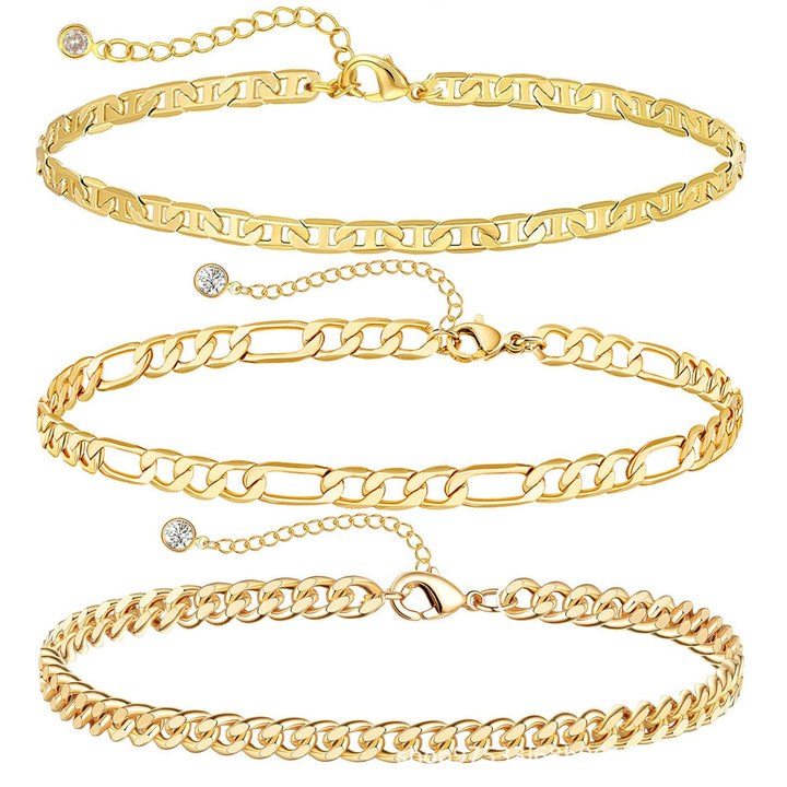 Layered Chain Anklet Set