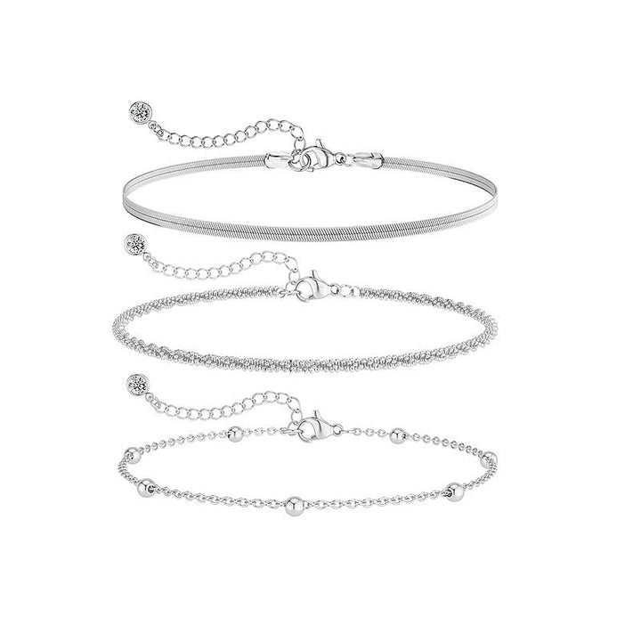 Slim Snake Bead Layer Anklets