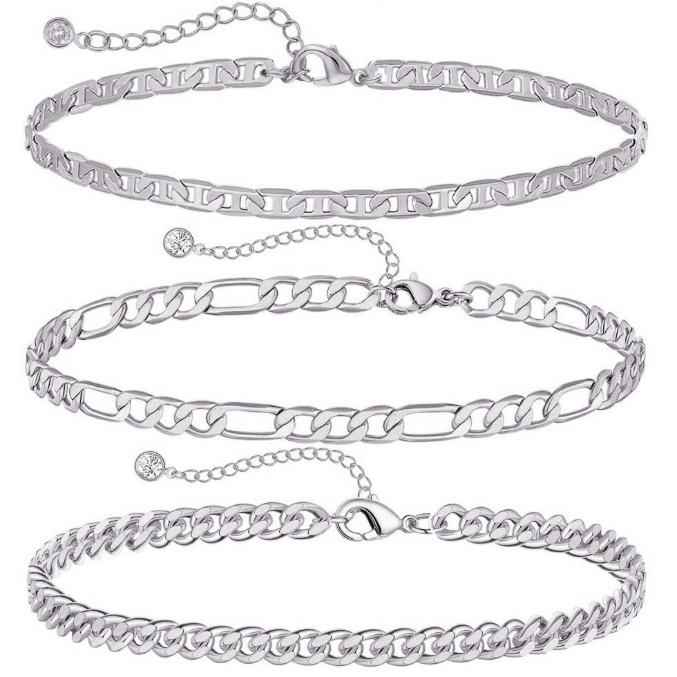 Layered Chain Anklet Set