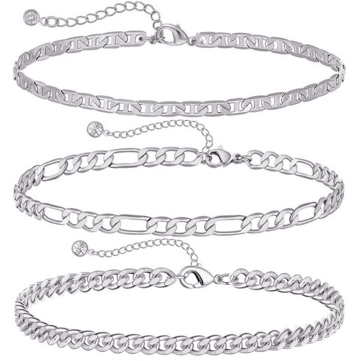 Layered Chain Anklet Set
