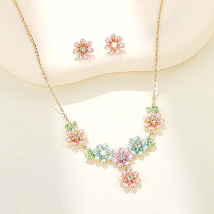 Colorful Enamel Floral Jewelry