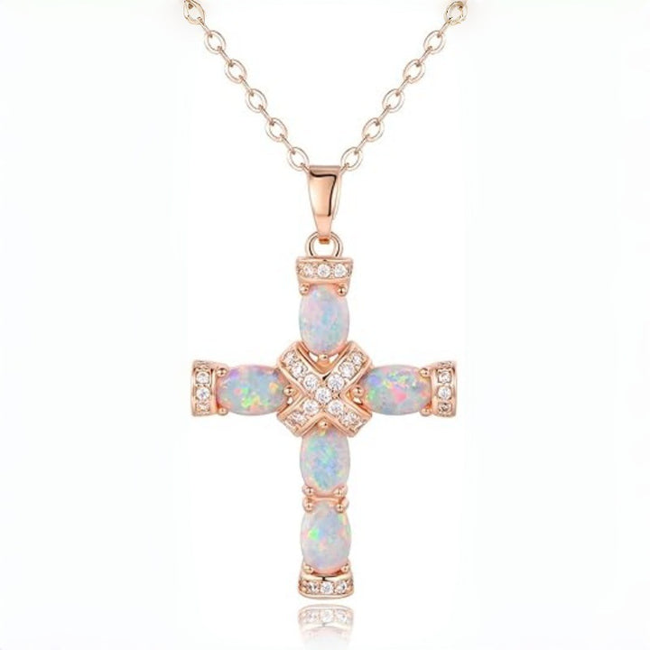 Stylish Colorful Cross Pendant Necklace