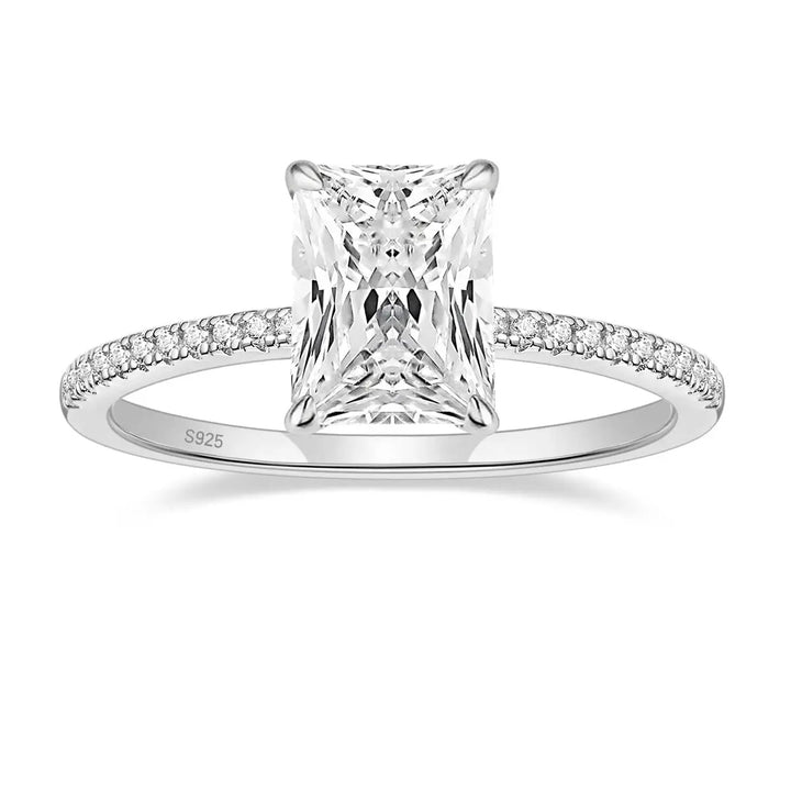 Solitaire Radiant Cut CZ Ring for Women