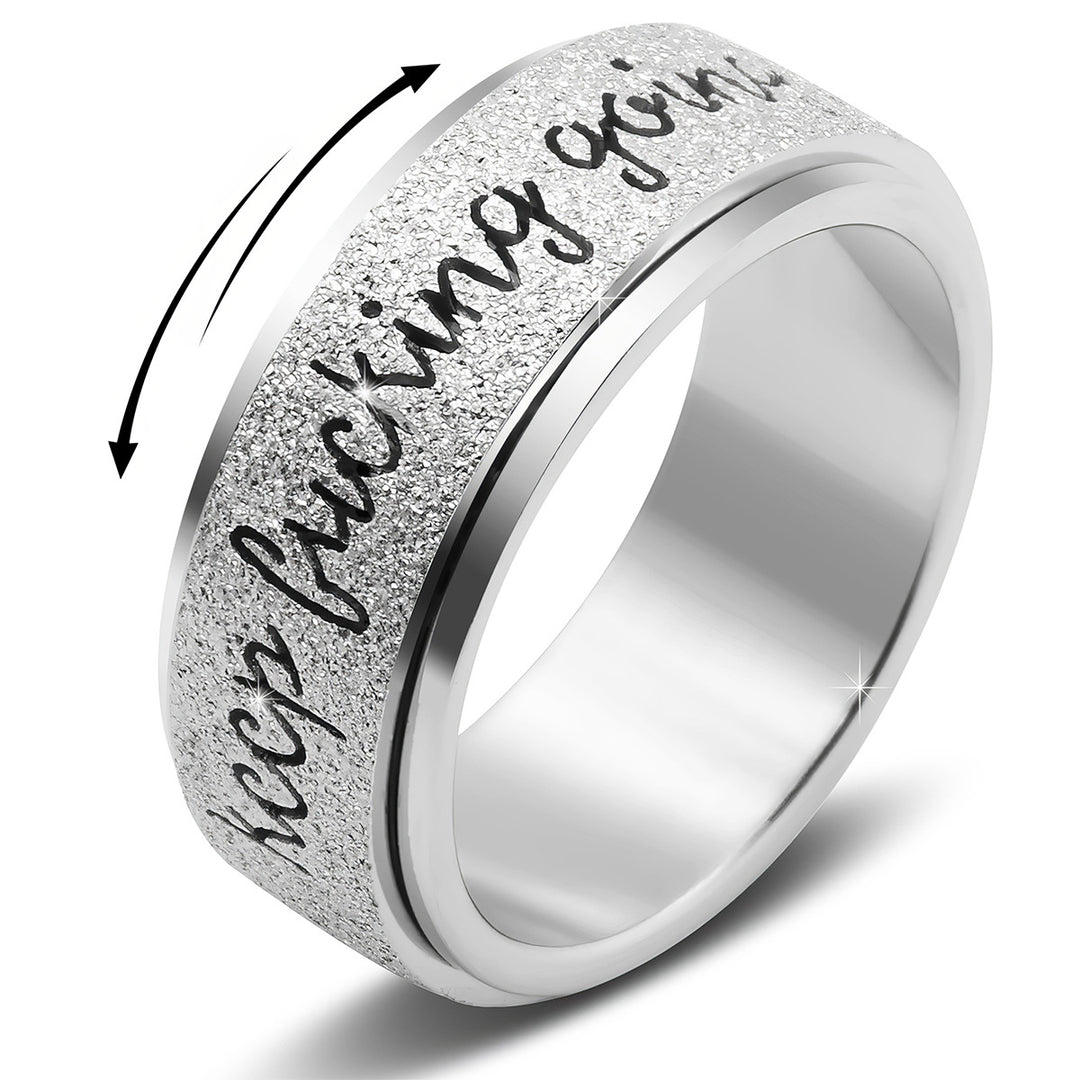 Sand Finish Motivational Rotate Ring Daily Self Reminder