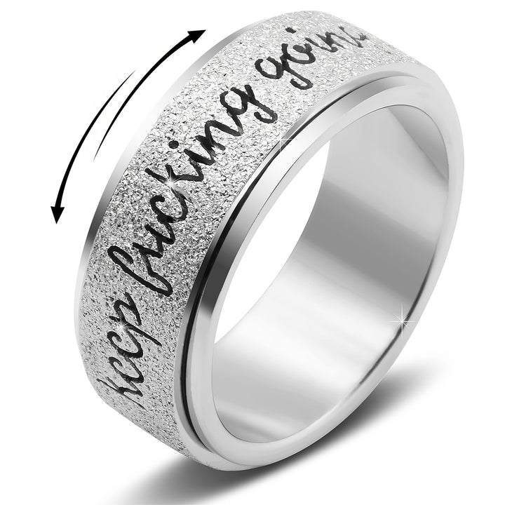 Sand Finish Motivational Rotate Ring Daily Self Reminder