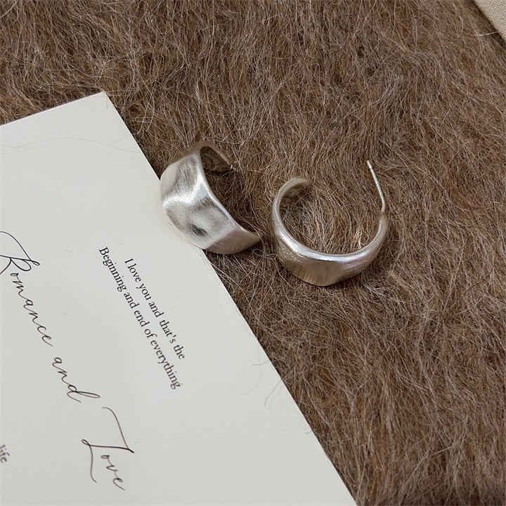 Sculptural Wide C Hoop Earrings Everyday Jewelry