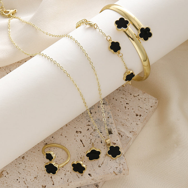 Lucky Five-Leaf Clover Jewelry Set