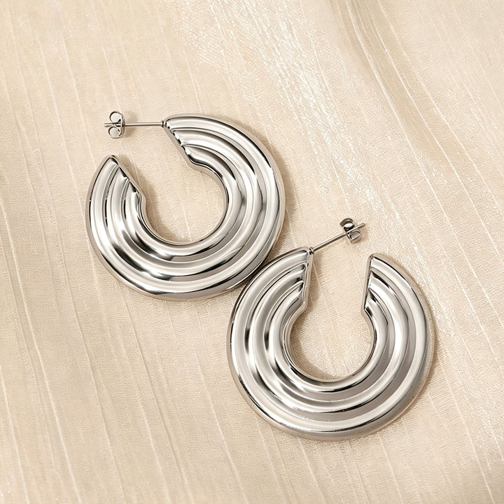 Sculpted Layered Statement Hoop Earrings