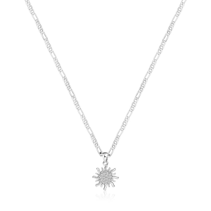 Sun Pendant Figaro Chain Necklace