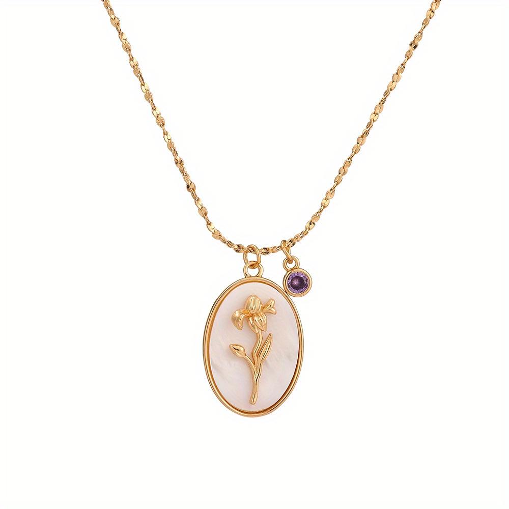 Shell Pendant Birthday Flower Necklace
