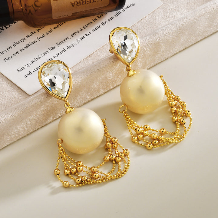 Pearl Cascade Tassel Drop Earrings