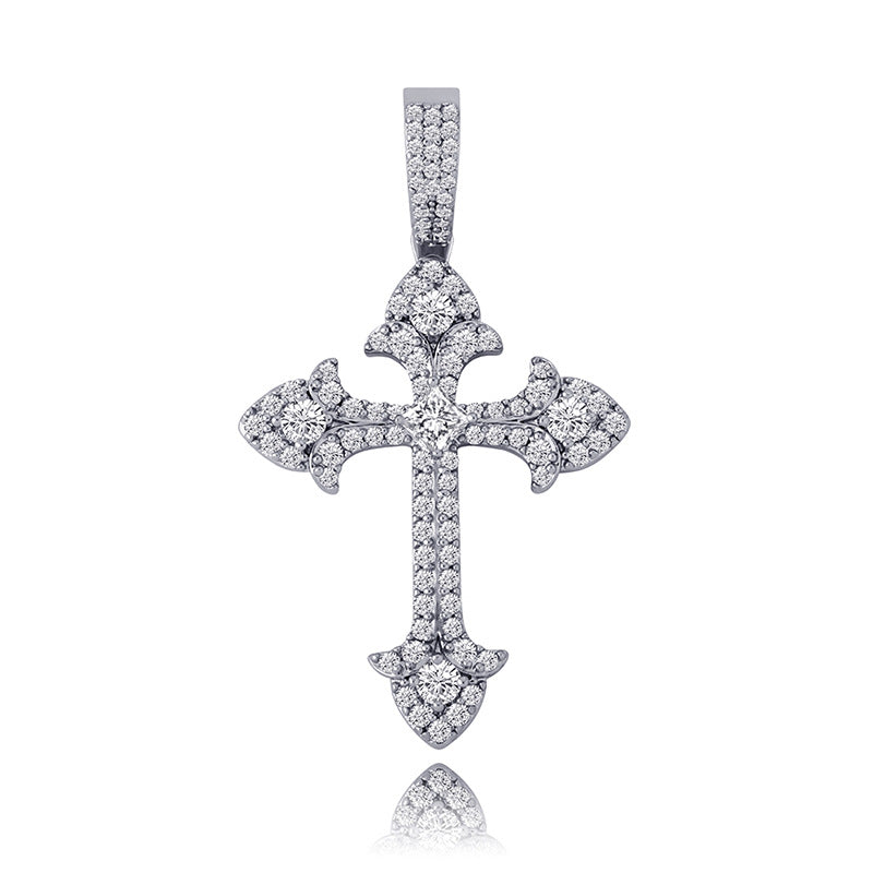 Paved Cross Rope Chain Necklace