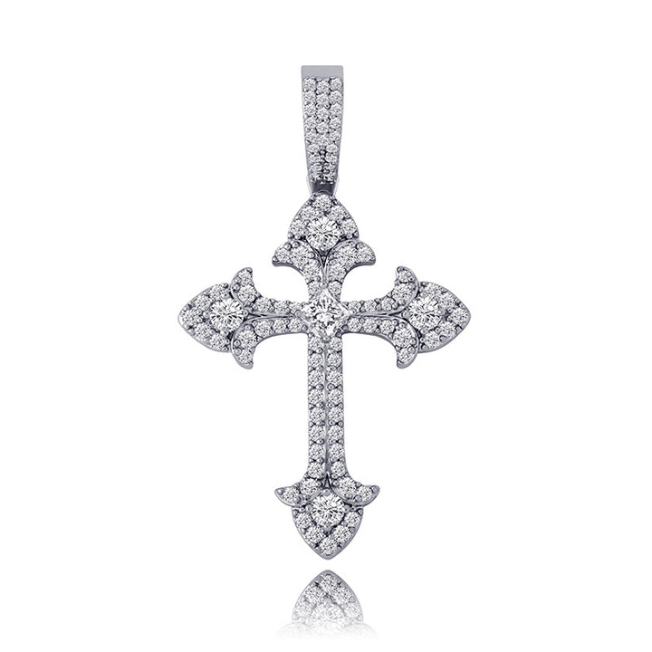 Paved Cross Rope Chain Necklace