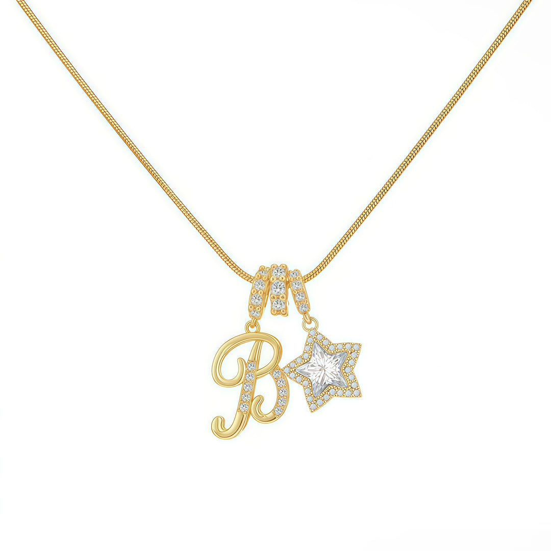 Letter Star Pendant Necklace