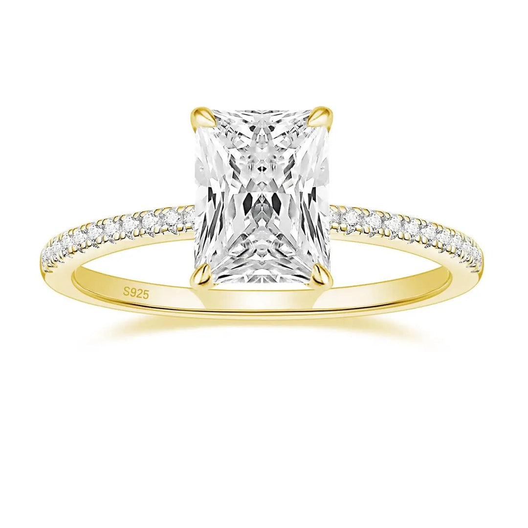 Solitaire Radiant Cut CZ Ring for Women