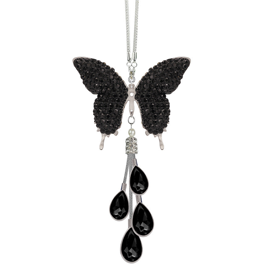 Zircon Butterfly Car Rearview Mirror Hanging Ornament