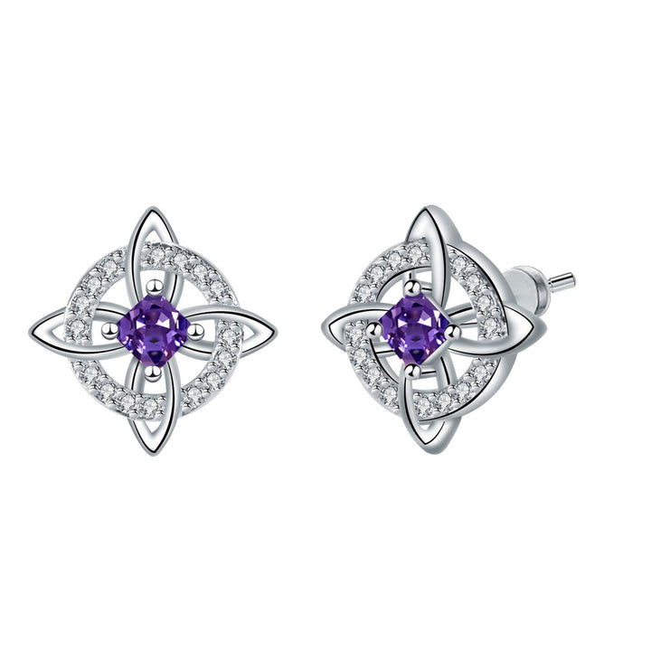 Witch Knot Birthstone Stud Earrings Daily Amulet