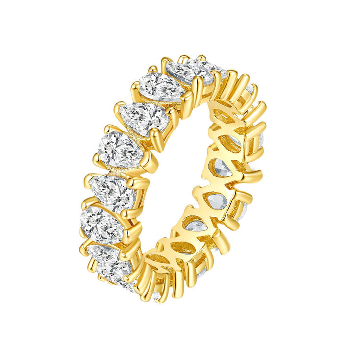 Pear Cut Moissanite Eternity Ring