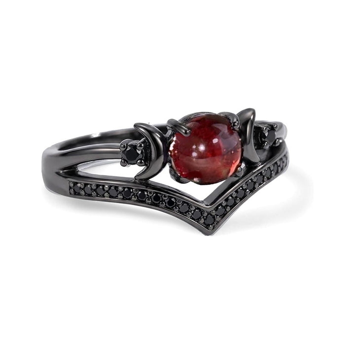 Celestial Crescent Paved Zircon V Band Ring