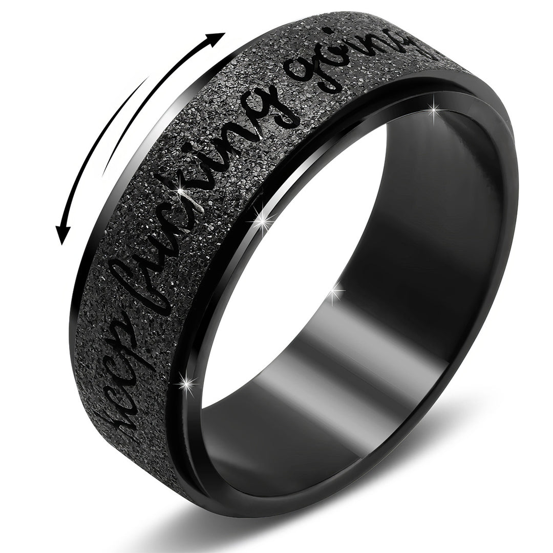 Sand Finish Motivational Rotate Ring Daily Self Reminder