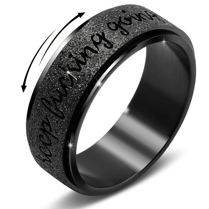 Sand Finish Motivational Rotate Ring Daily Self Reminder