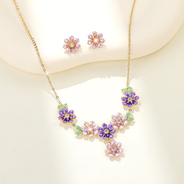 Colorful Enamel Floral Jewelry