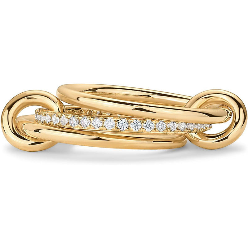Interlocked Layer Zircon Ring Daily Statement Jewelry