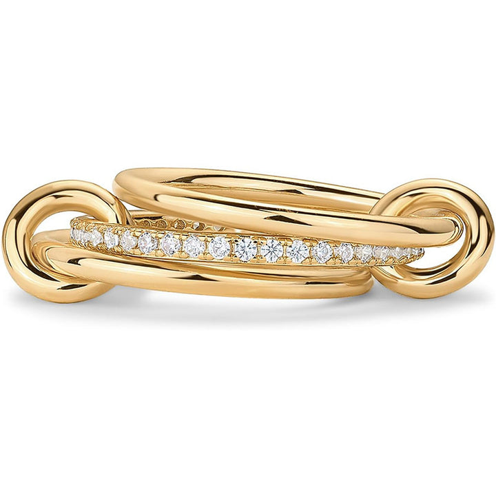 Interlocked Layer Zircon Ring Daily Statement Jewelry