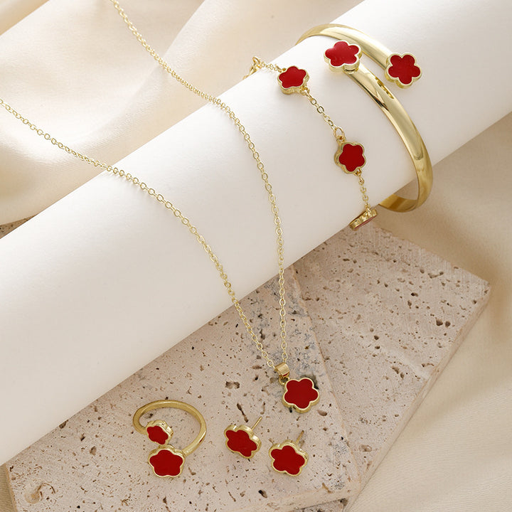 Lucky Five-Leaf Clover Jewelry Set
