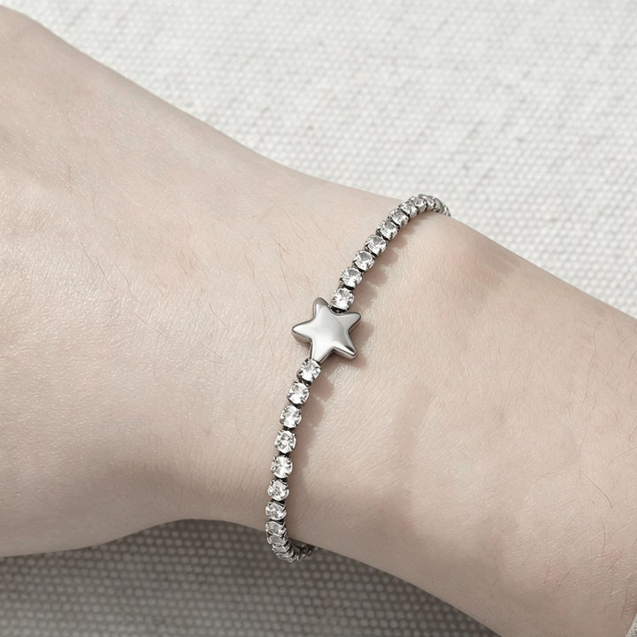 Sparkling Heart and Star Tennis Bracelet