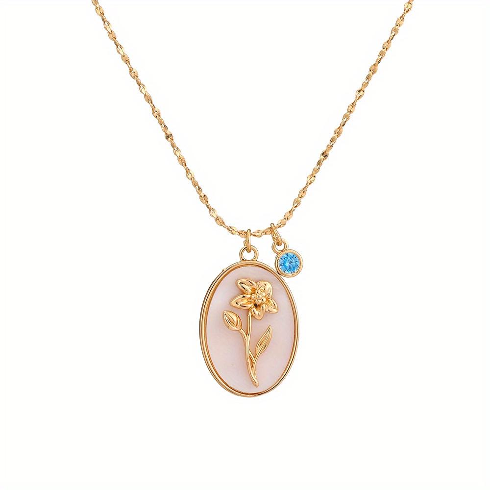 Shell Pendant Birthday Flower Necklace