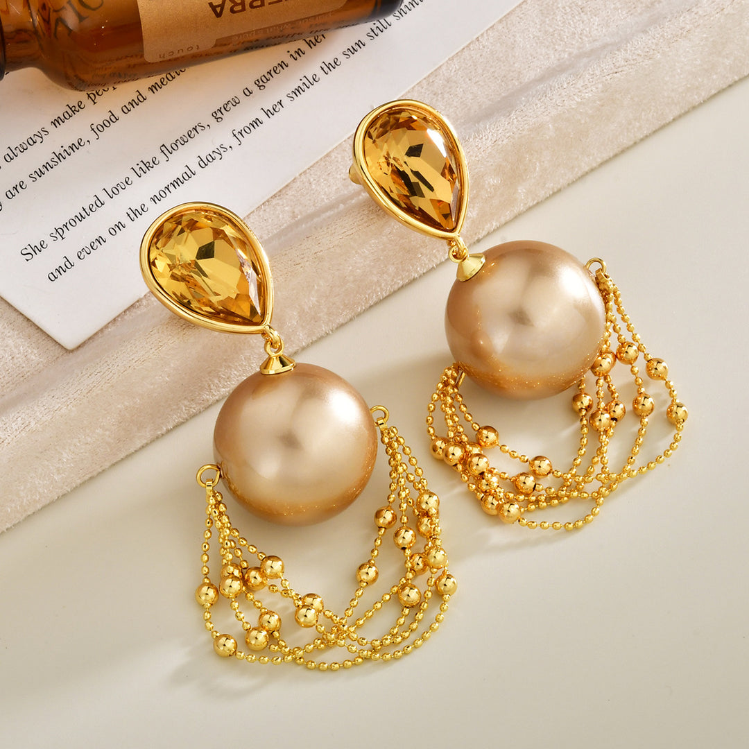 Pearl Cascade Tassel Drop Earrings