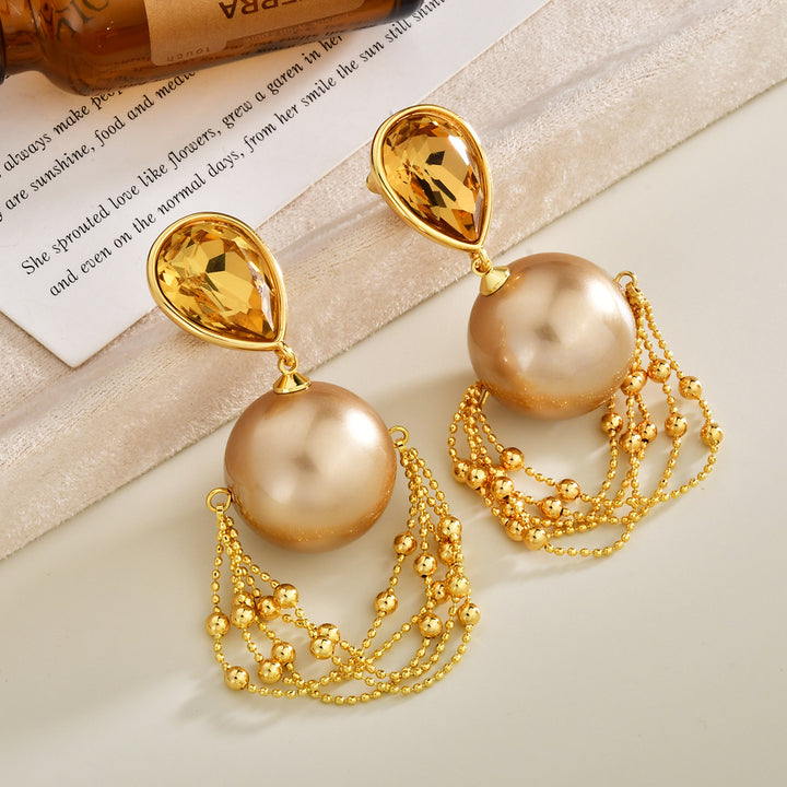 Pearl Cascade Tassel Drop Earrings