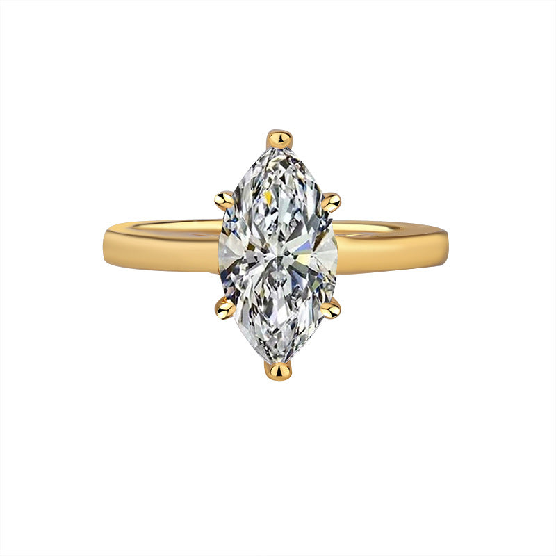 6 Prong Marquise Cubic Zirconia Ring