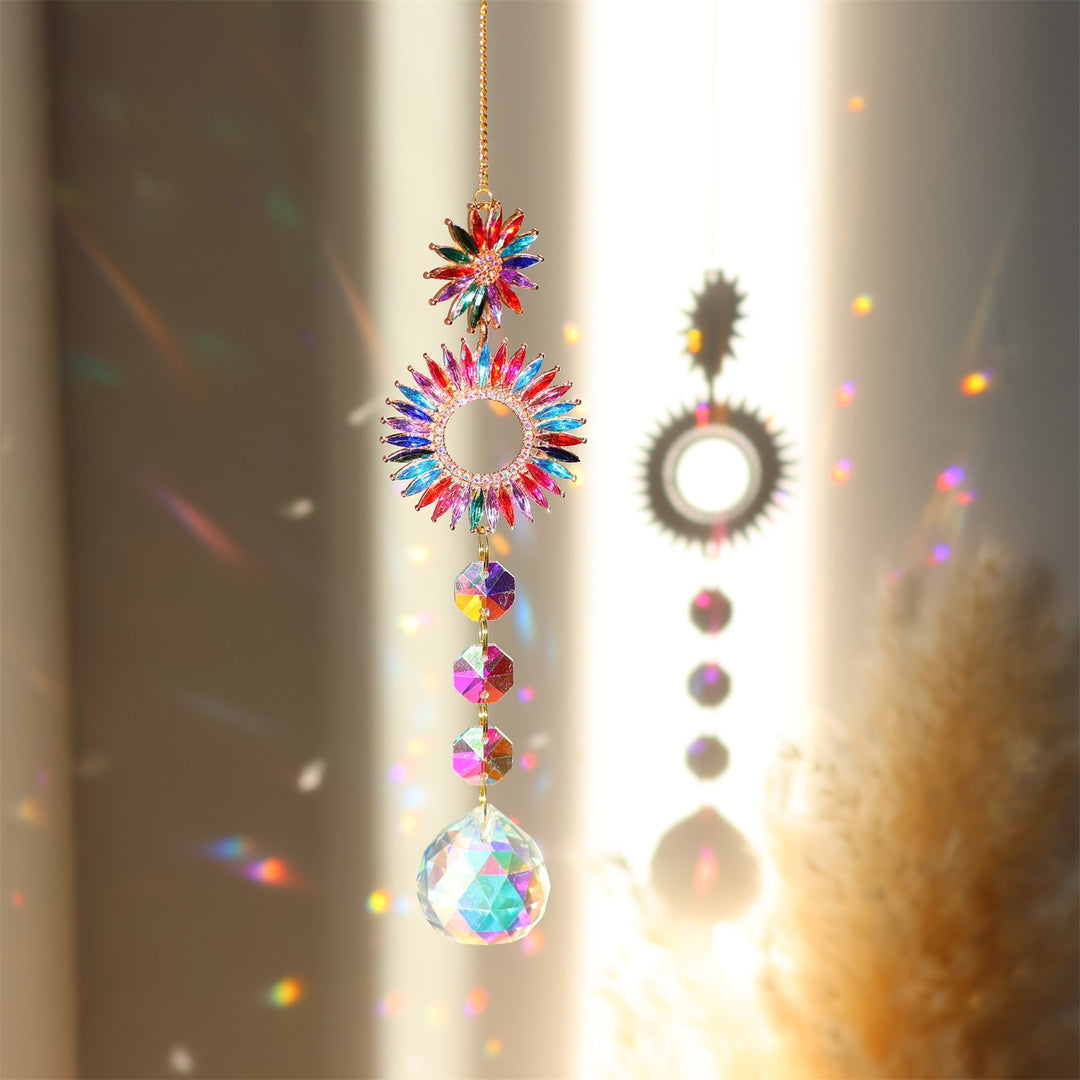 Moon Star Butterfly Zircon Crystal Sun Catcher Hanging