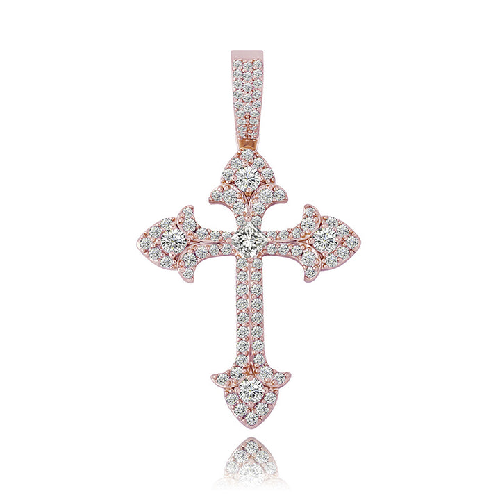 Paved Cross Rope Chain Necklace