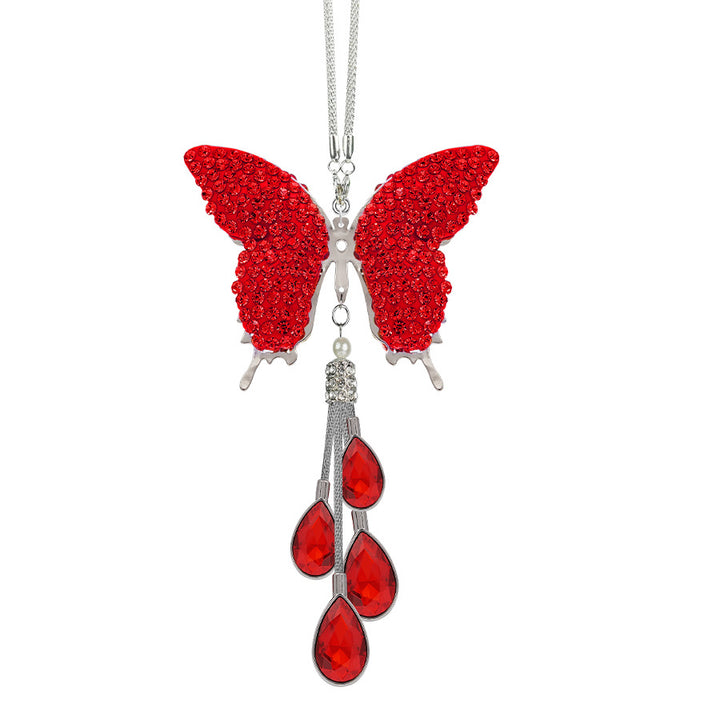 Zircon Butterfly Car Rearview Mirror Hanging Ornament