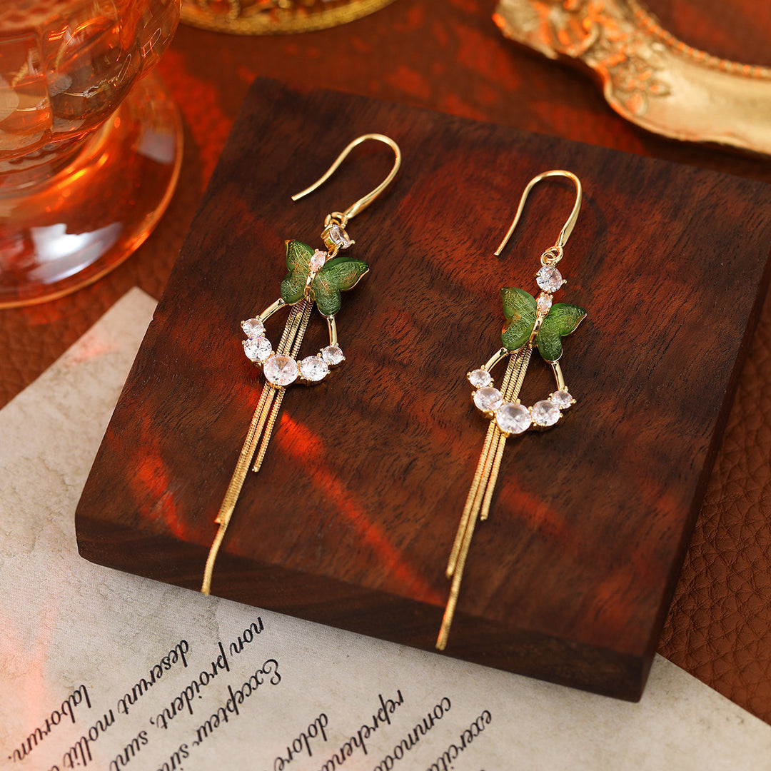 Butterfly Tassel Drop Earrings