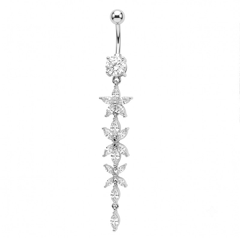 Floral Belly Ring Beach Style
