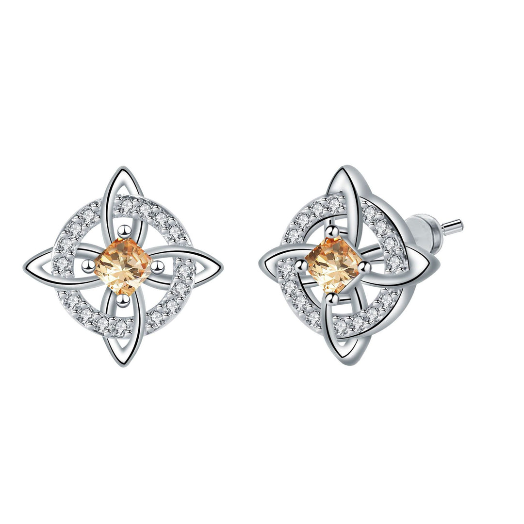 Witch Knot Birthstone Stud Earrings Daily Amulet