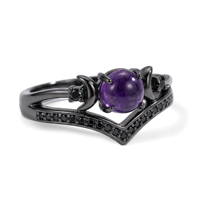 Celestial Crescent Paved Zircon V Band Ring