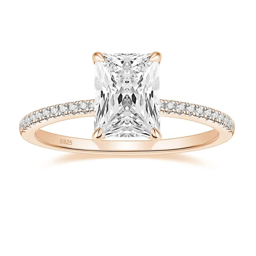 Solitaire Radiant Cut CZ Ring for Women