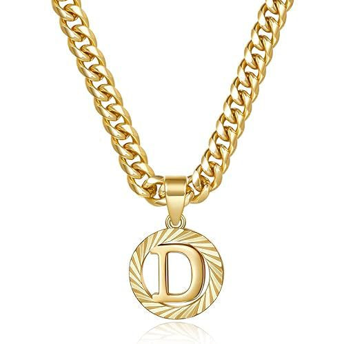 Cuban Chain Necklace with Openwork Letter Pendant