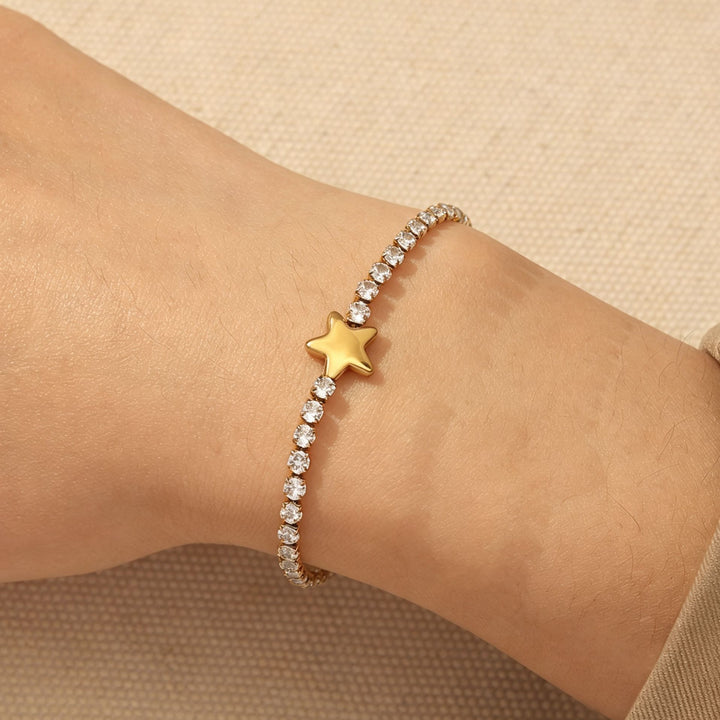 Sparkling Heart and Star Tennis Bracelet