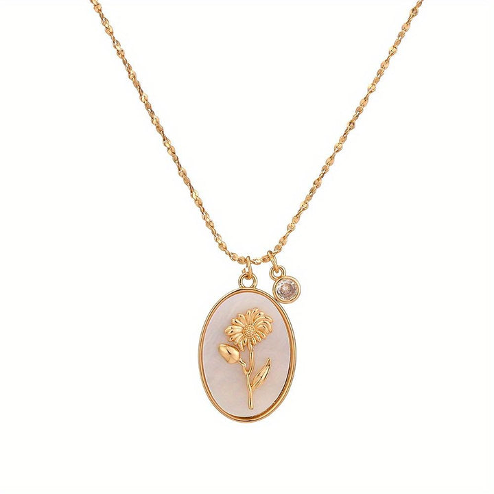 Shell Pendant Birthday Flower Necklace