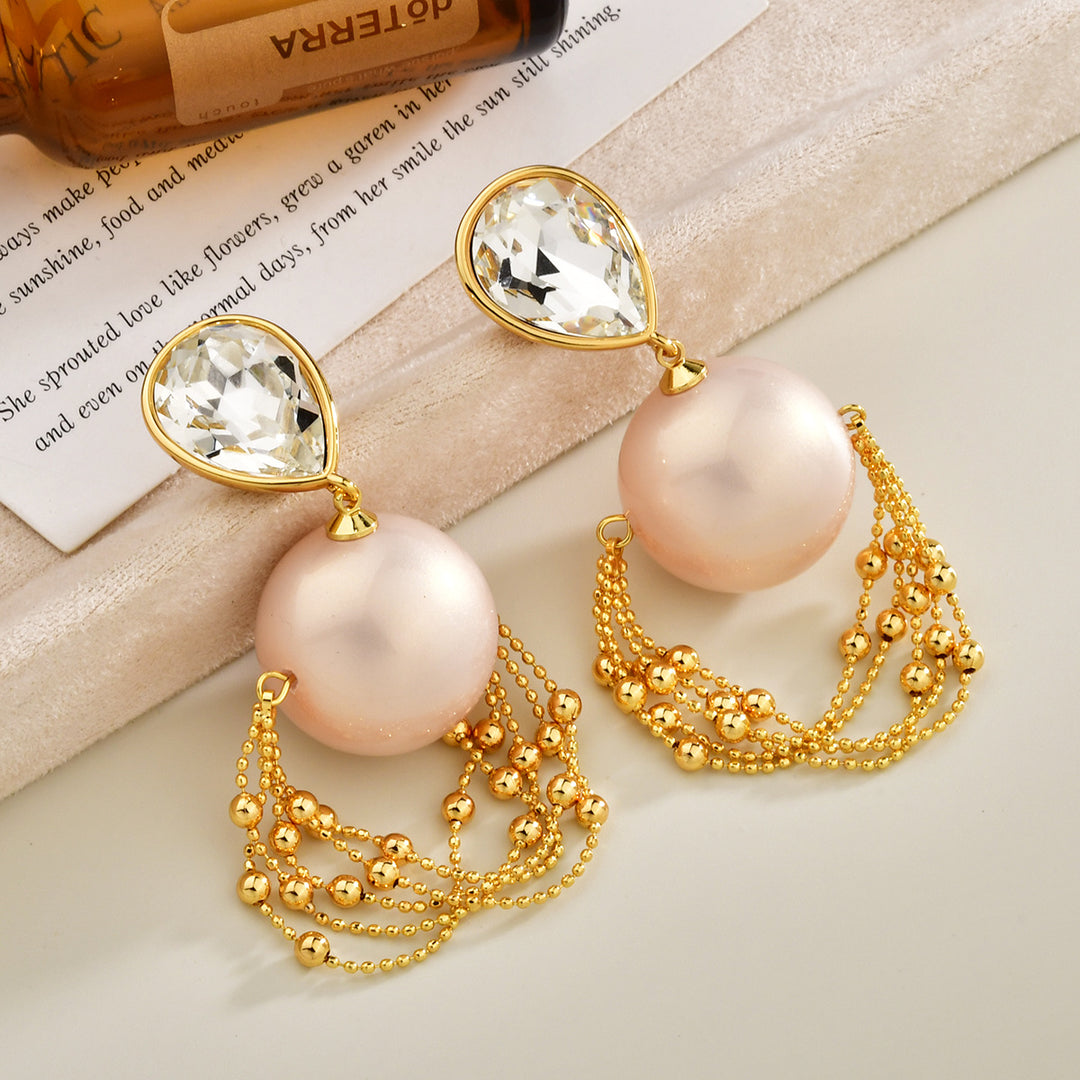 Pearl Cascade Tassel Drop Earrings