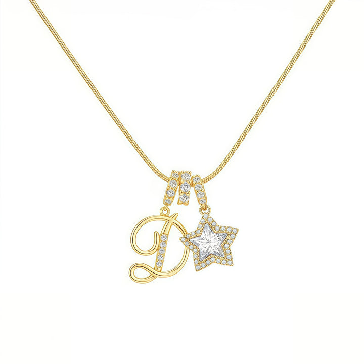 Letter Star Pendant Necklace