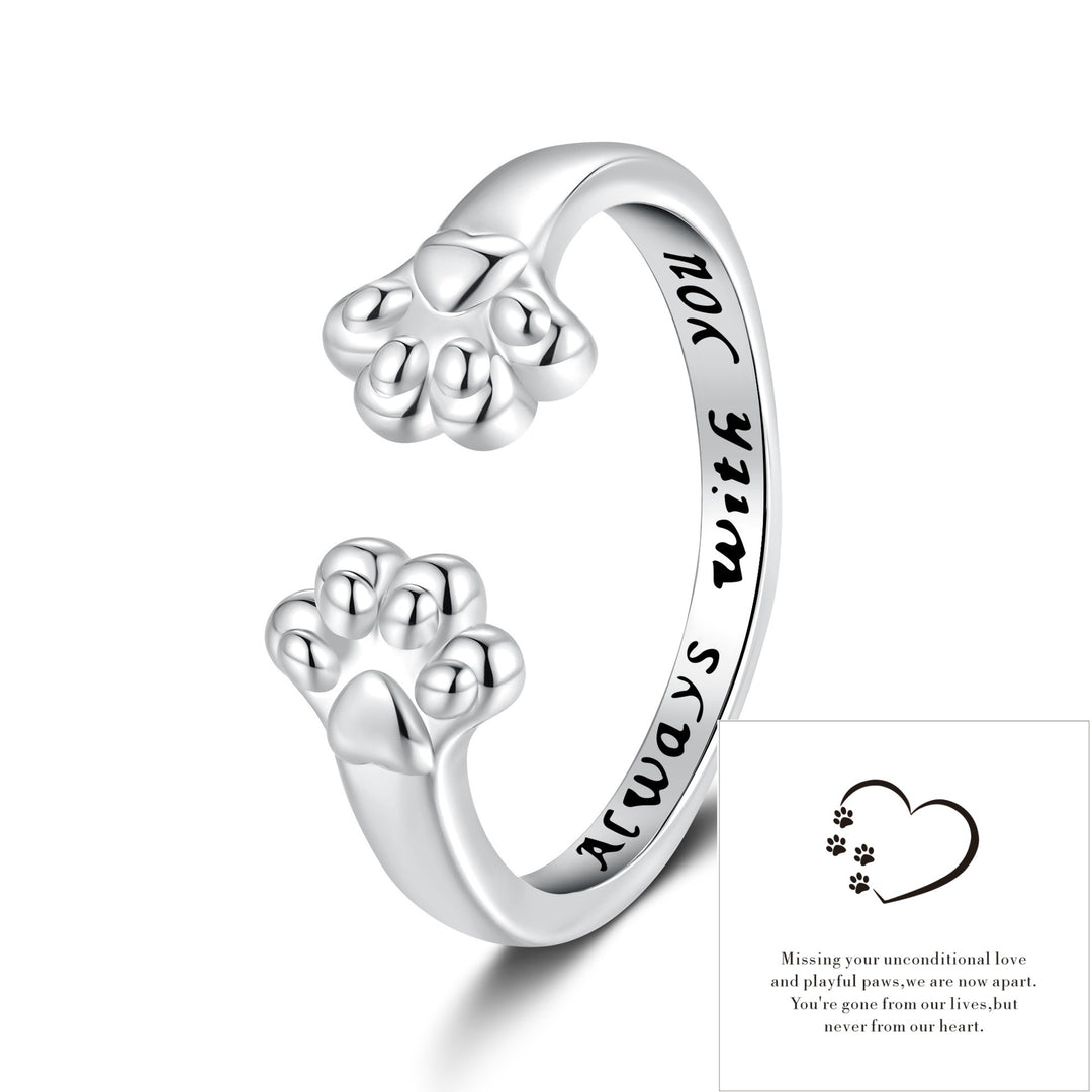 Pet Paw Always With You Adjustable Memory Ring