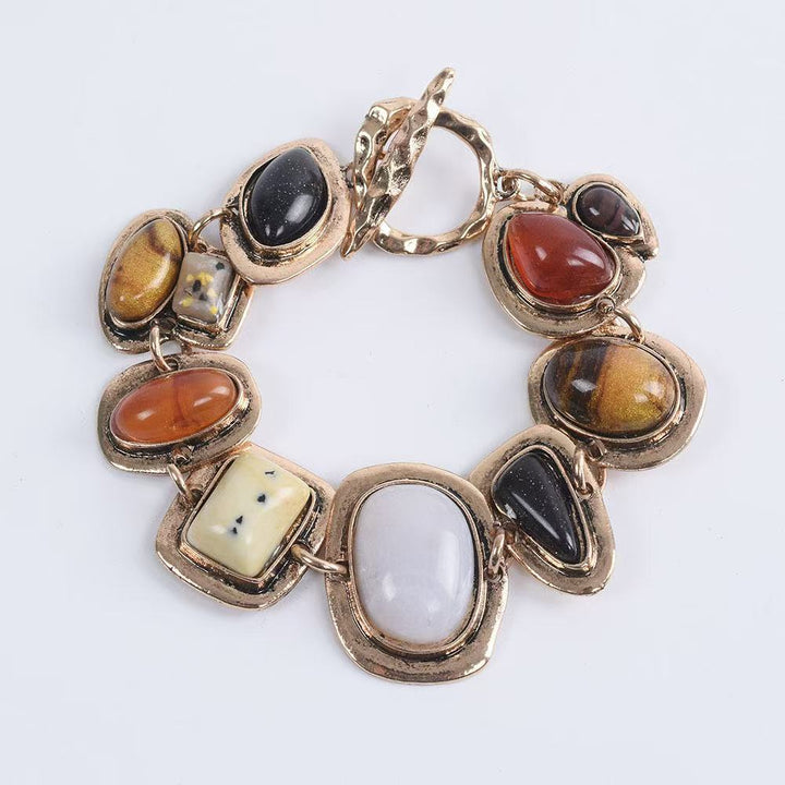 Mixed Stone Waist Chain Bracelet Matching Set